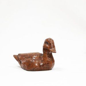 Vintage Hand Sculpted Brown Duck Duckling Figurine